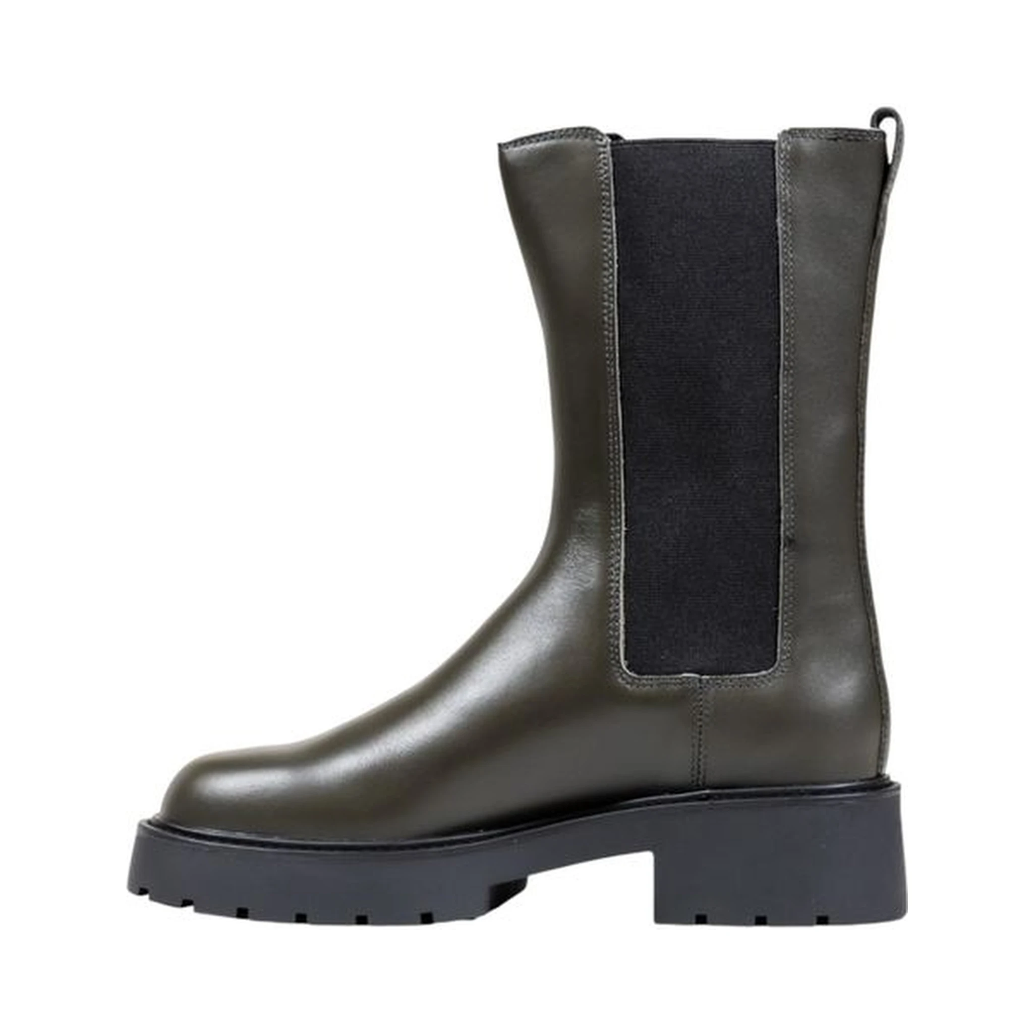 Gray Leather Ankle Boots