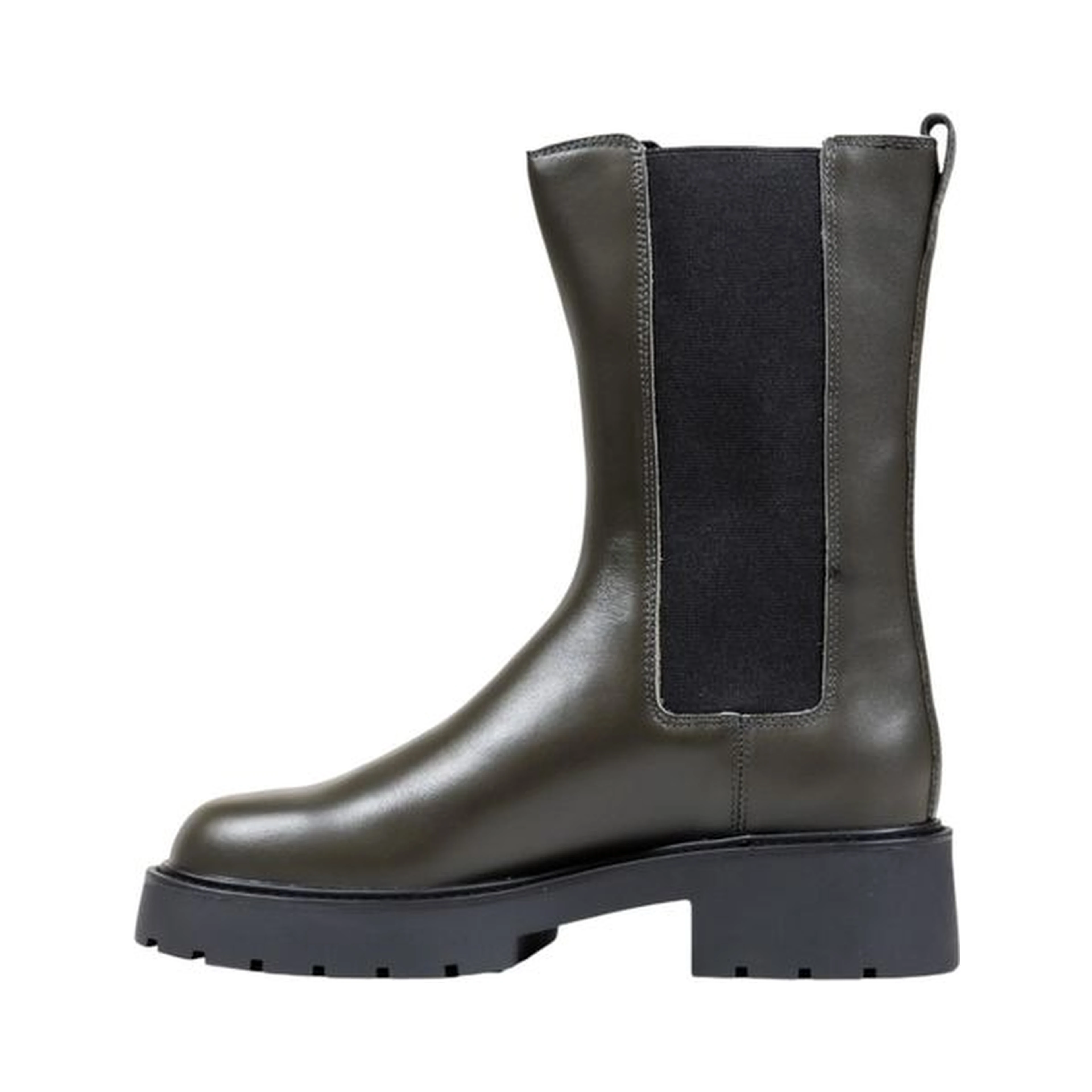 Gray Leather Ankle Boots