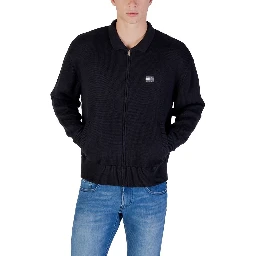 Black Recycled Cotton Cardigan