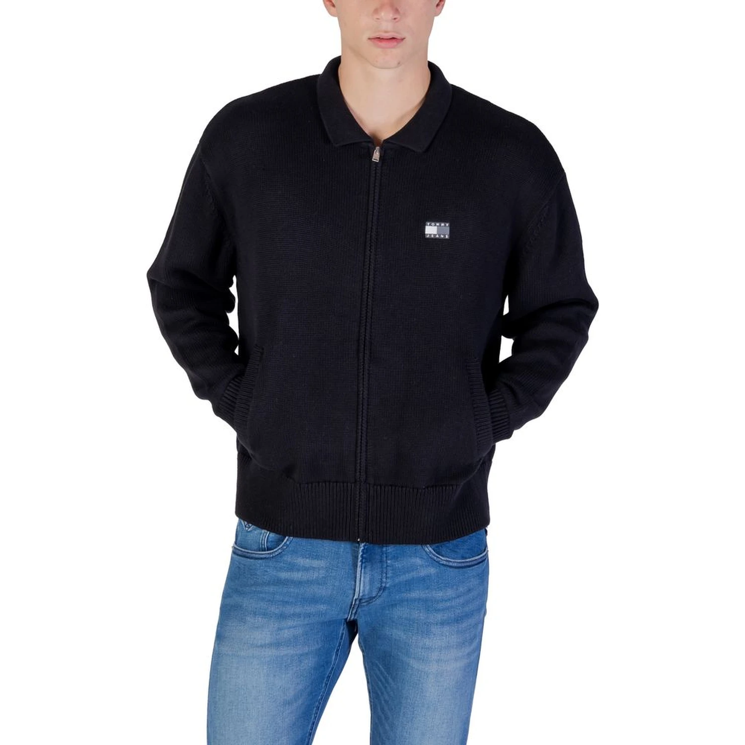 Black Recycled Cotton Cardigan