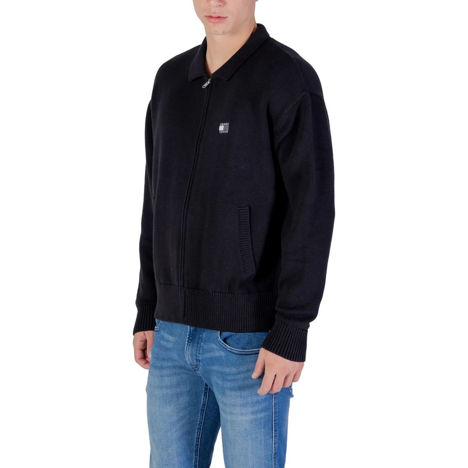 Black Recycled Cotton Cardigan