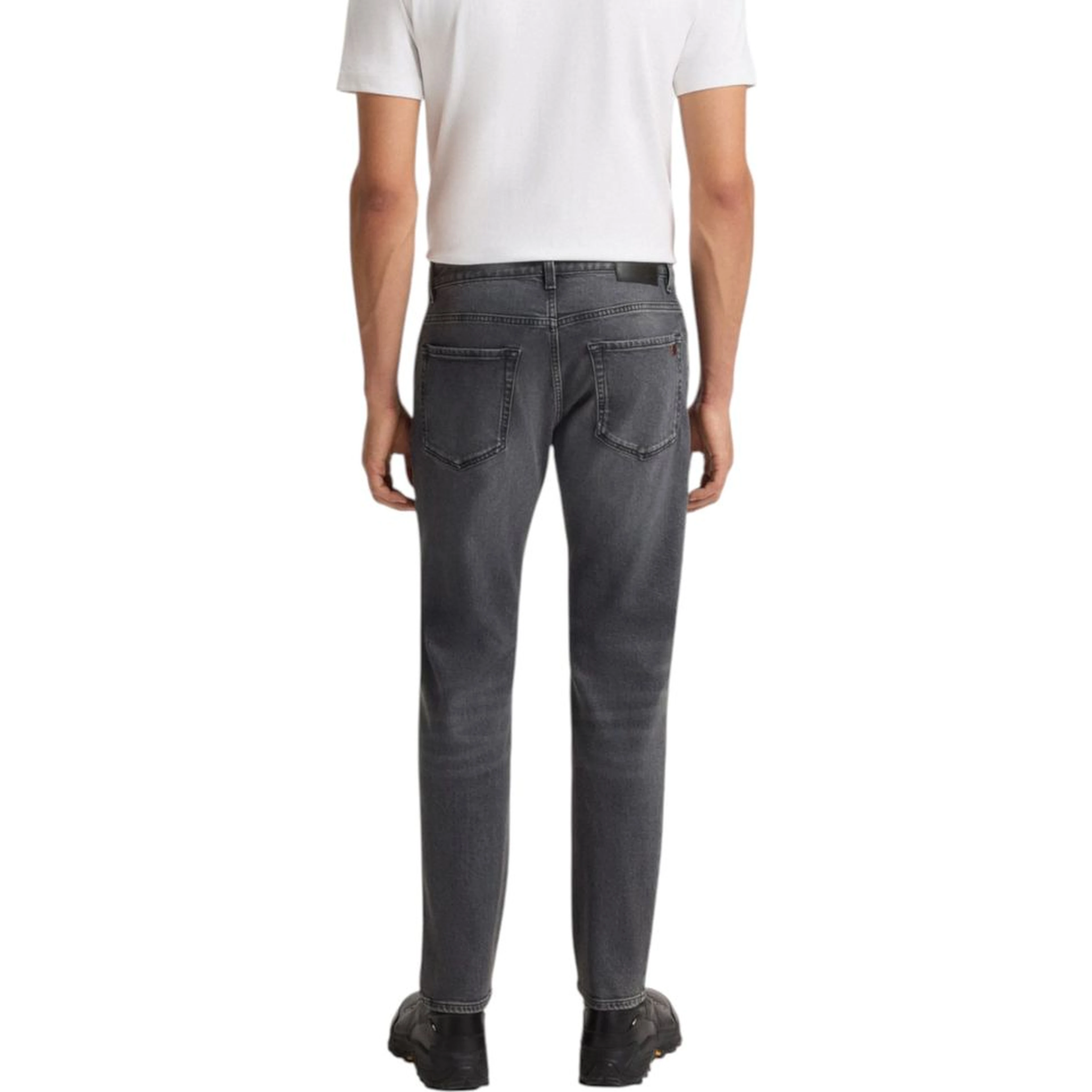 Gray Cotton Relaxed Fit Jeans
