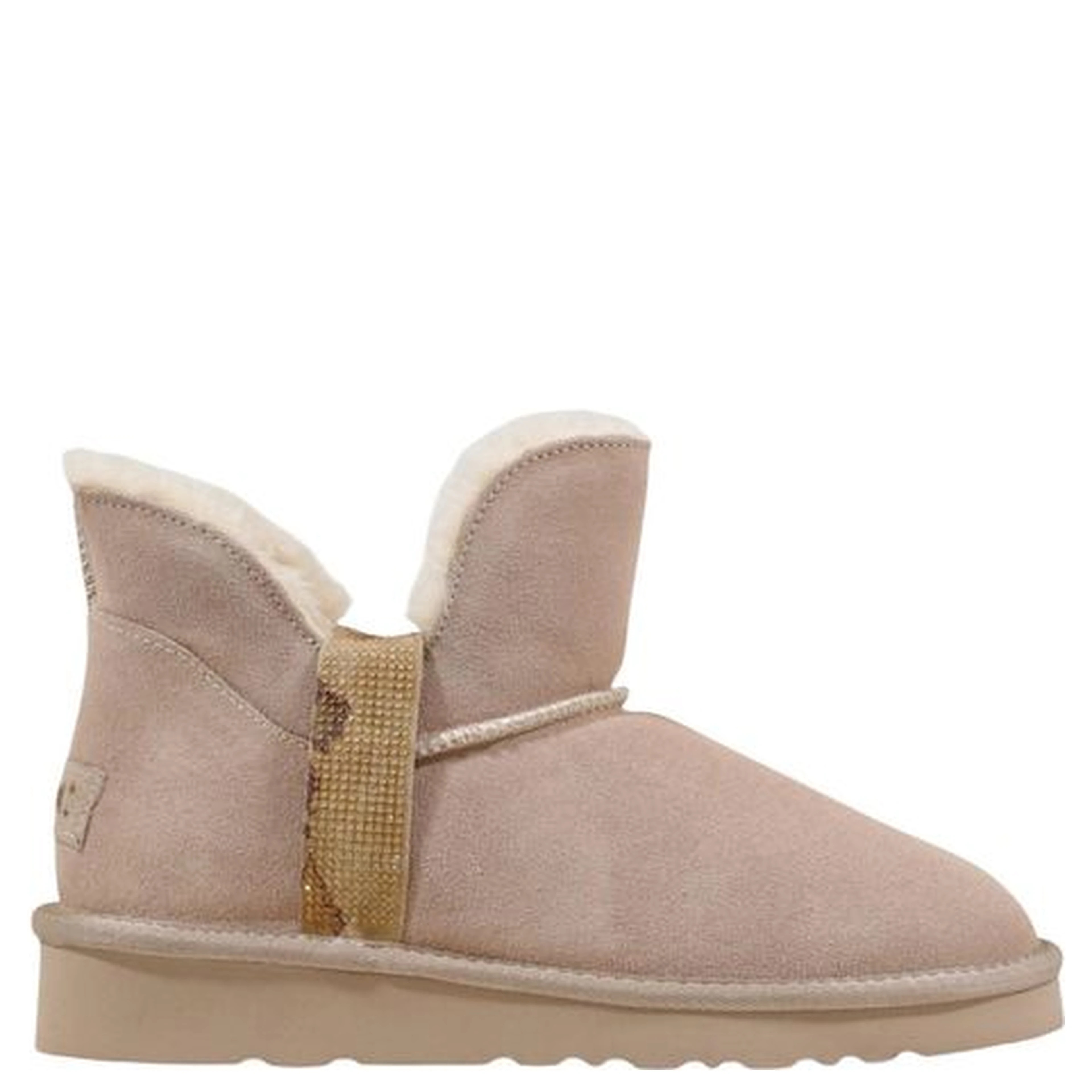 Beige Leather Ankle Boots