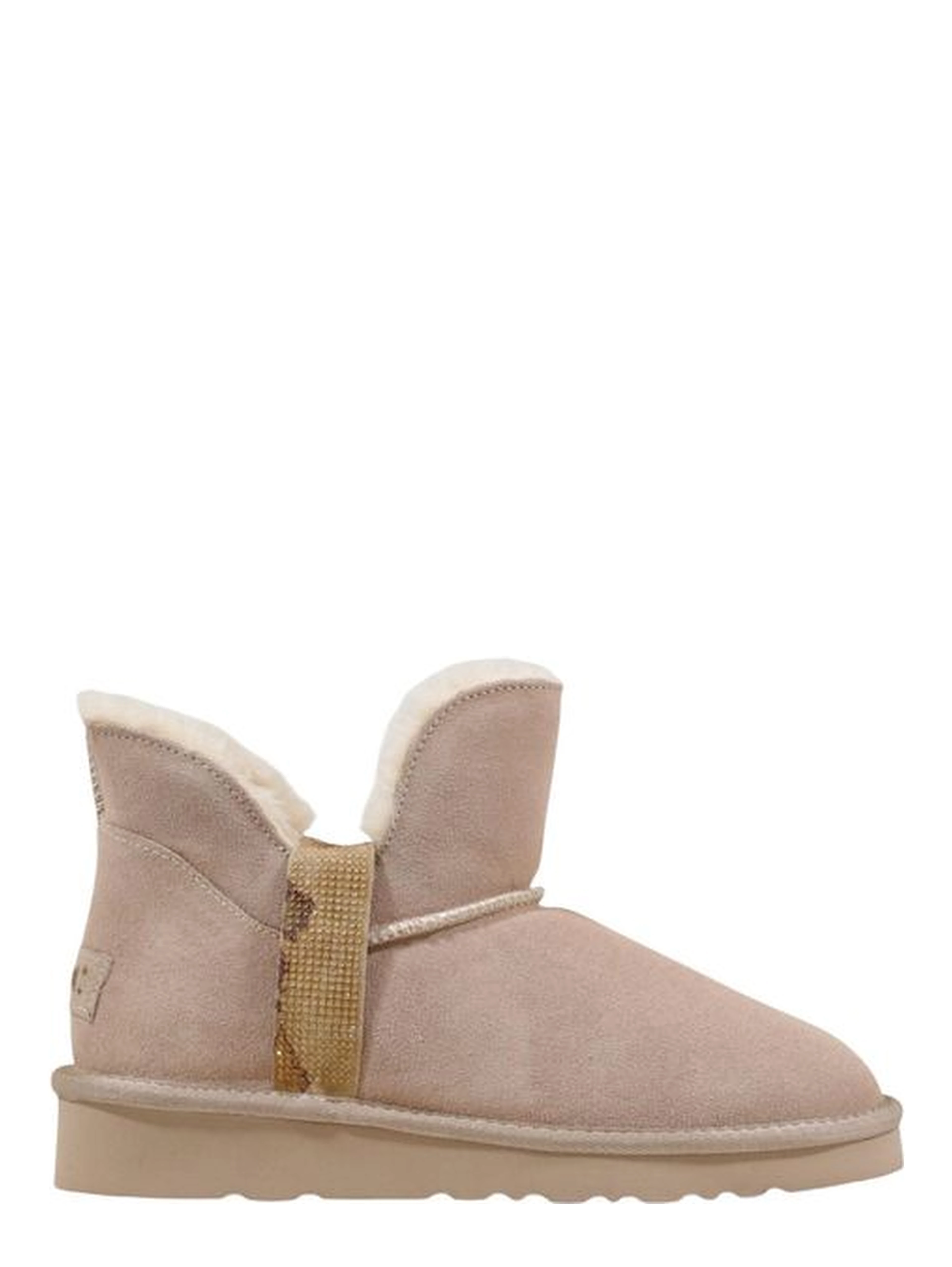 Beige Leather Ankle Boots