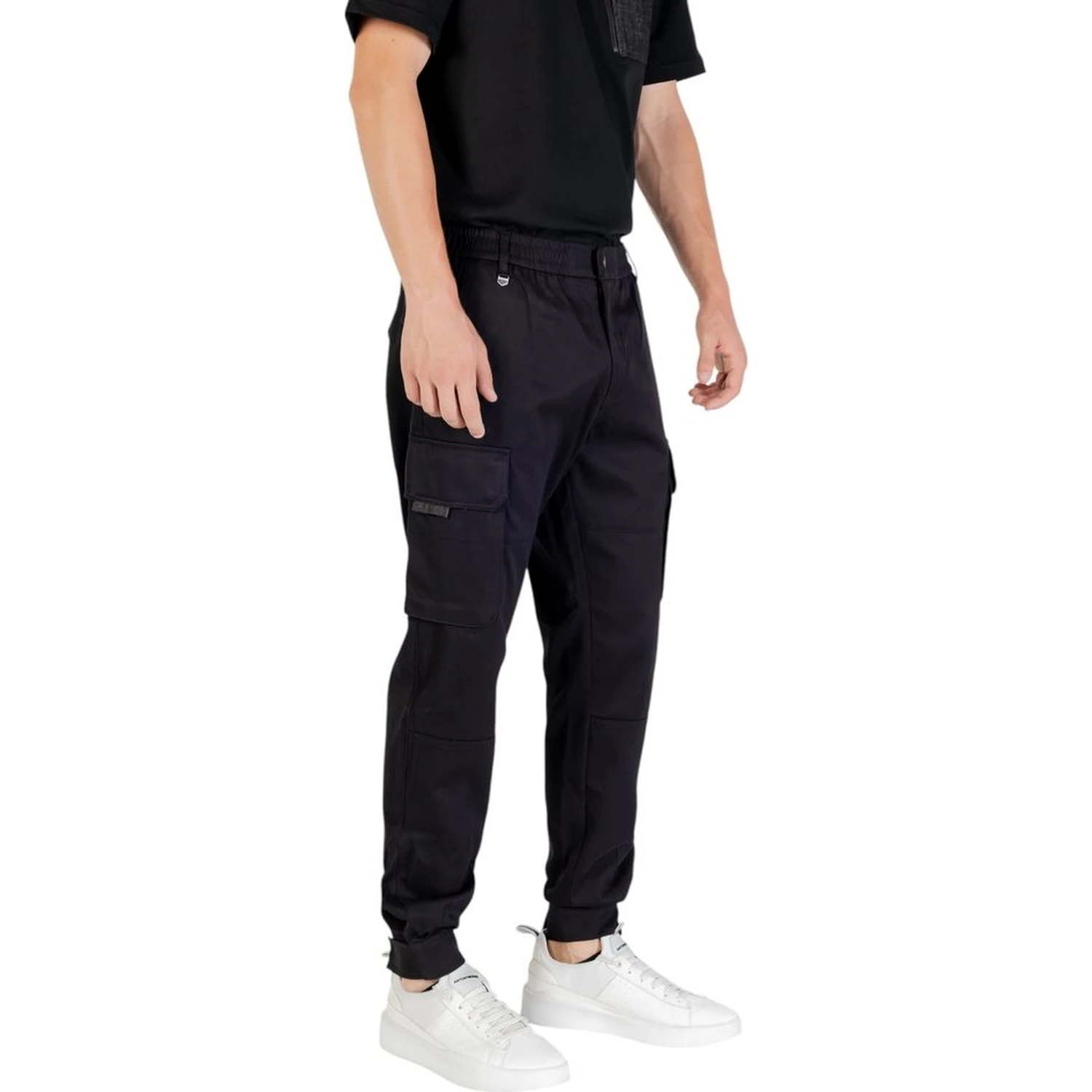 Black Viscose Casual Pants