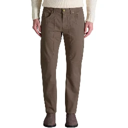 Brown Cotton Skinny Pants
