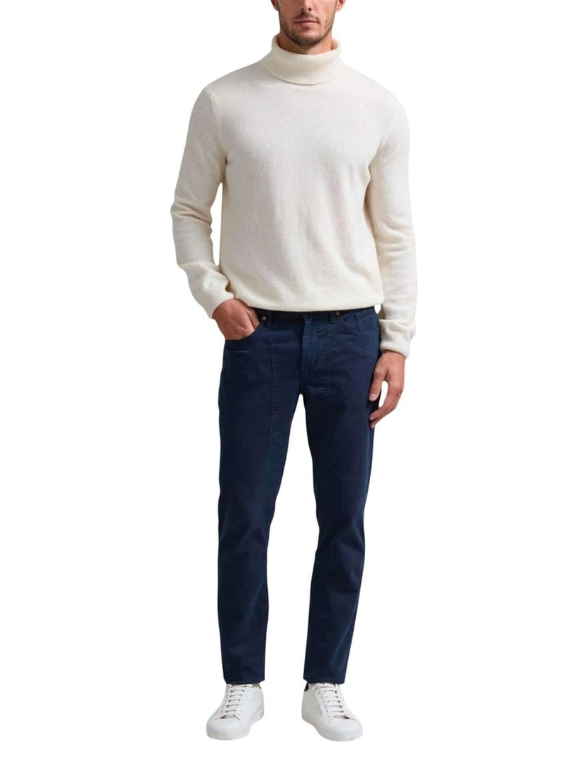 Blue Cotton Skinny Pants
