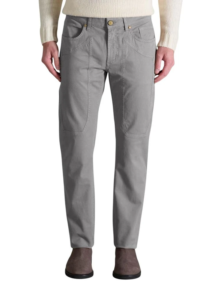 Gray Cotton Skinny Pants