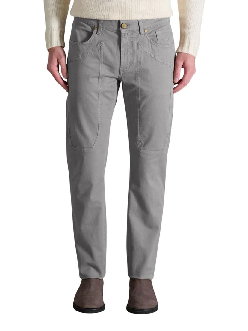 Gray Cotton Skinny Pants