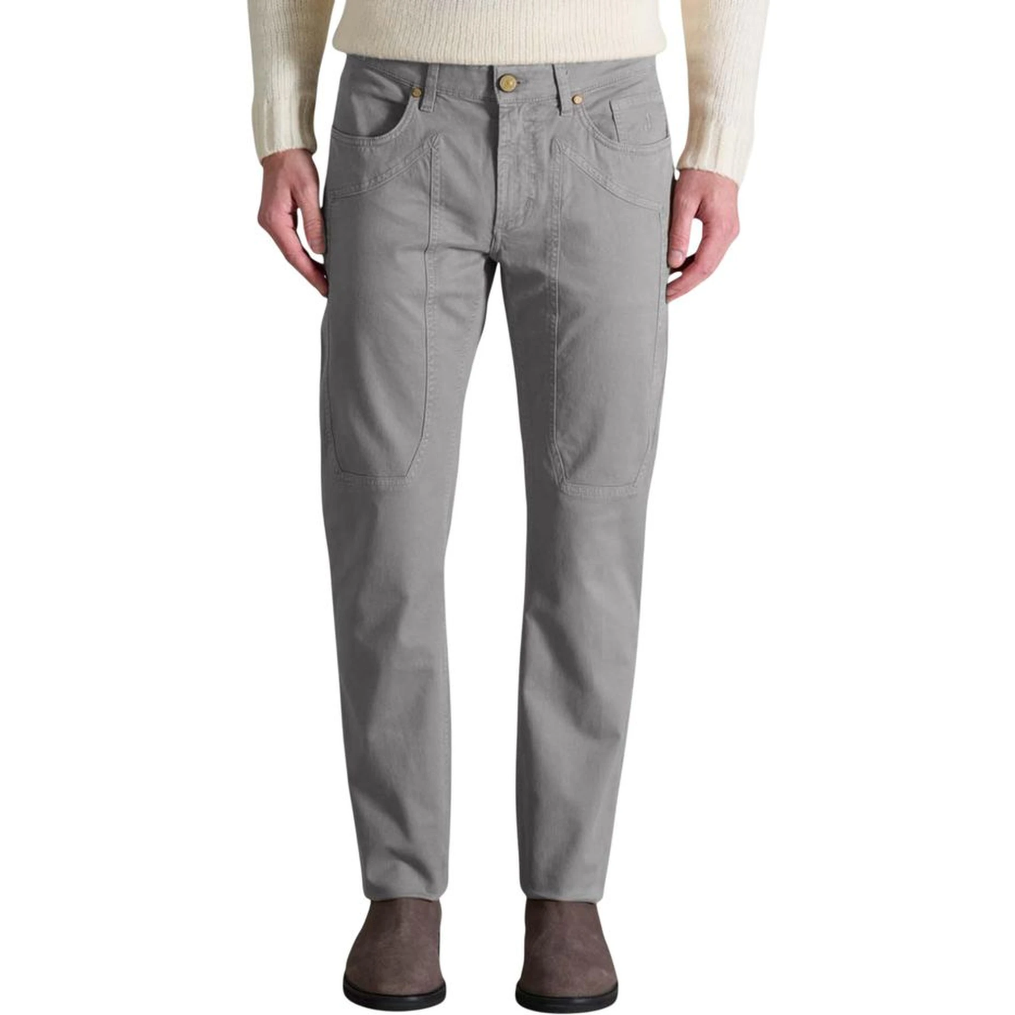 Gray Cotton Skinny Pants