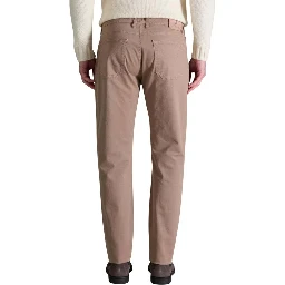 Beige Cotton Skinny Pants