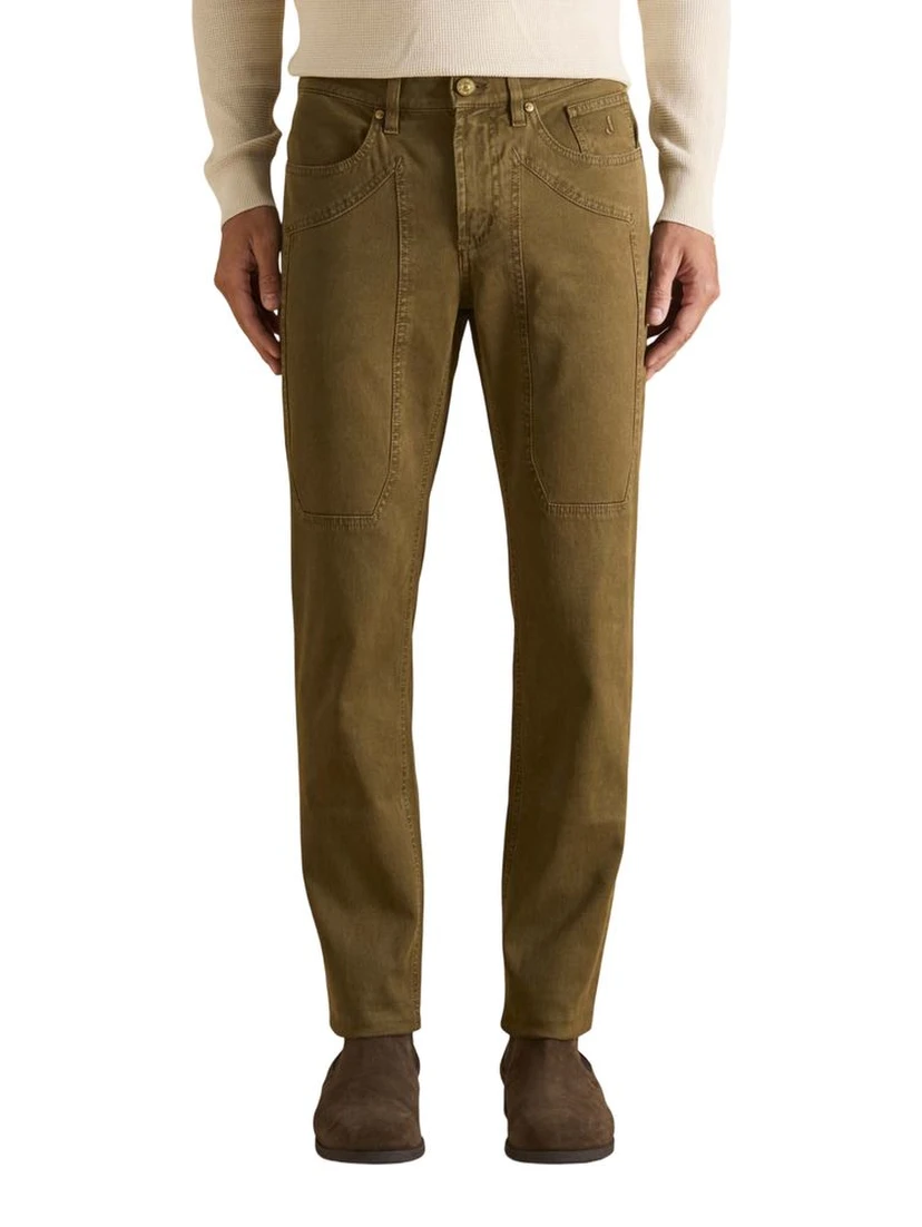 Brown Cotton Skinny Jeans