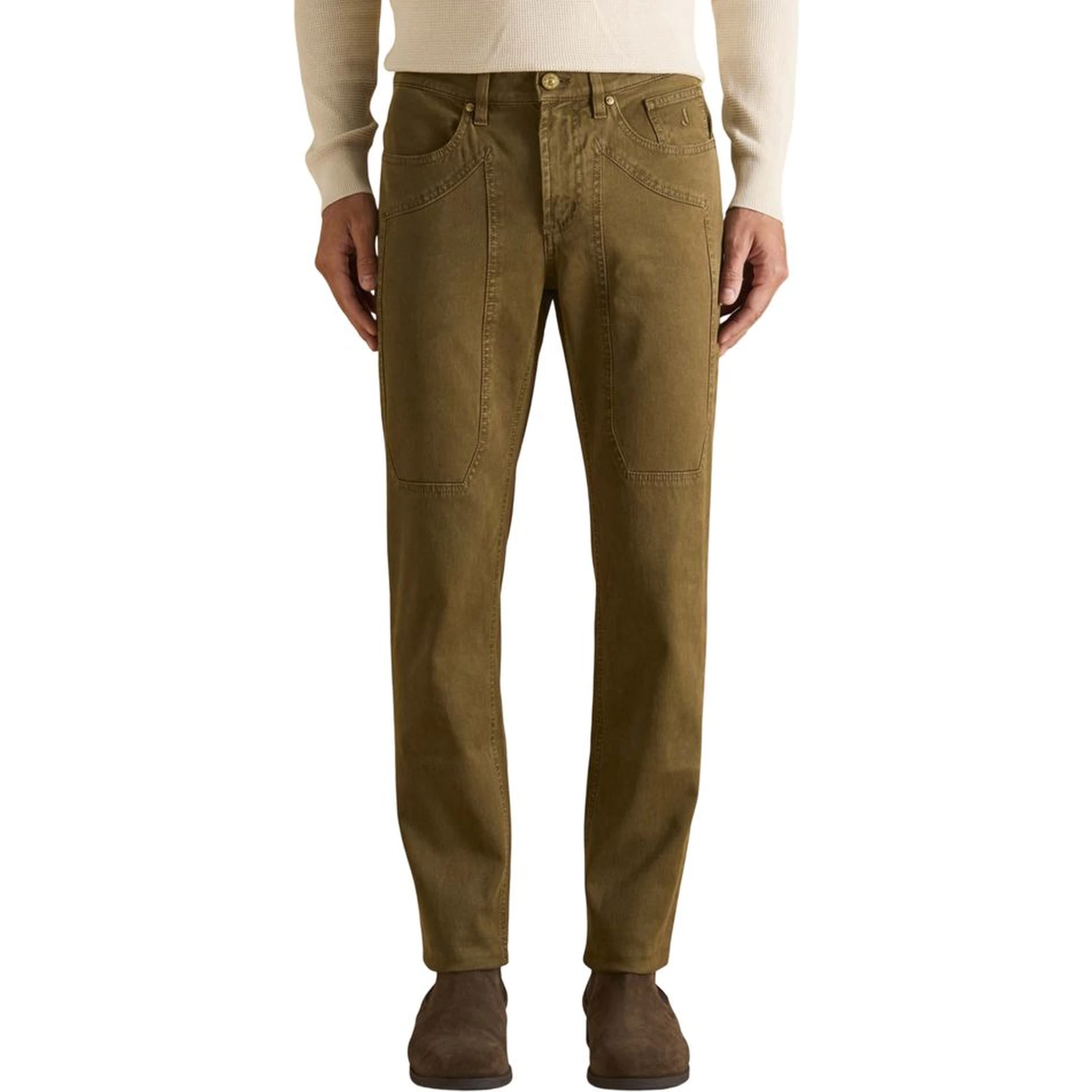 Brown Cotton Skinny Jeans