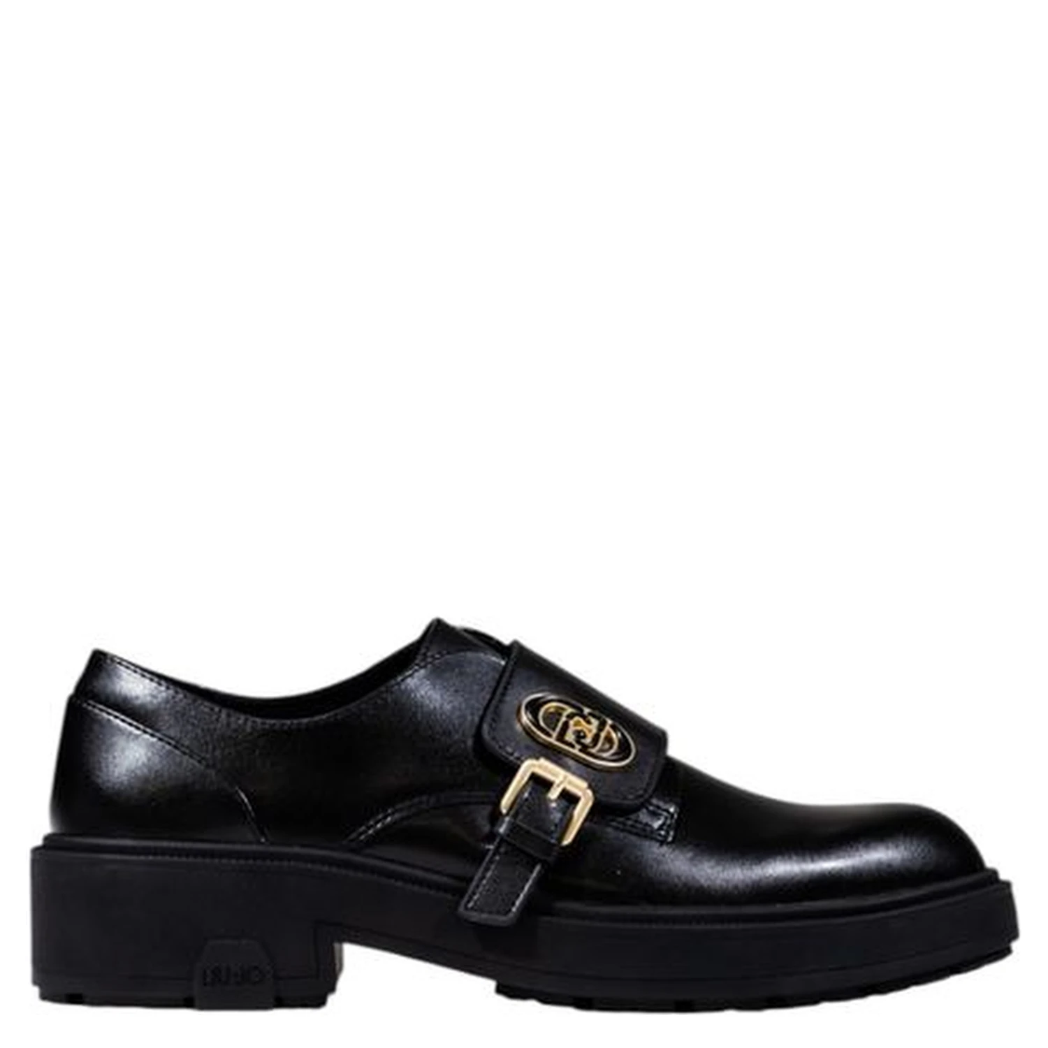 Black Artificial Leather Platform Pumps