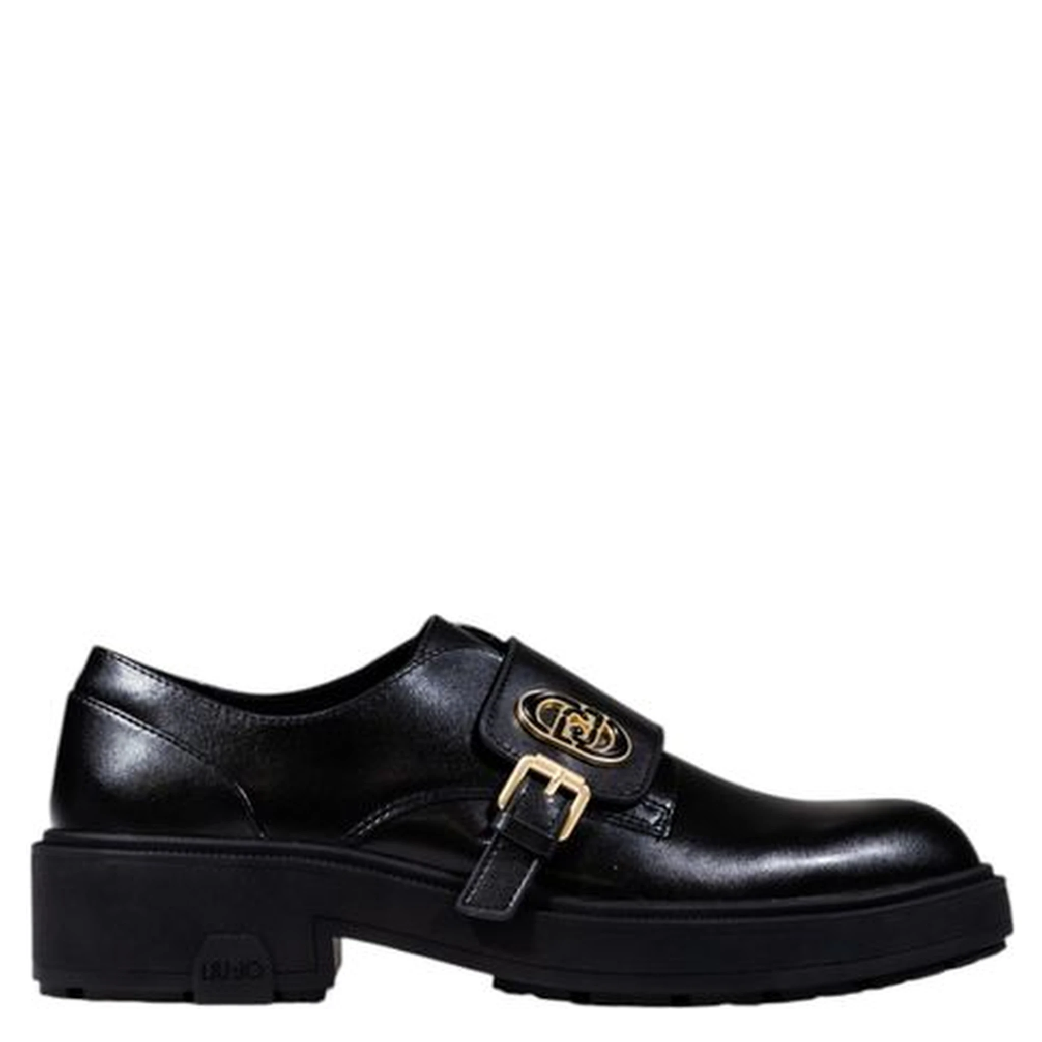 Black Artificial Leather Platform Pumps
