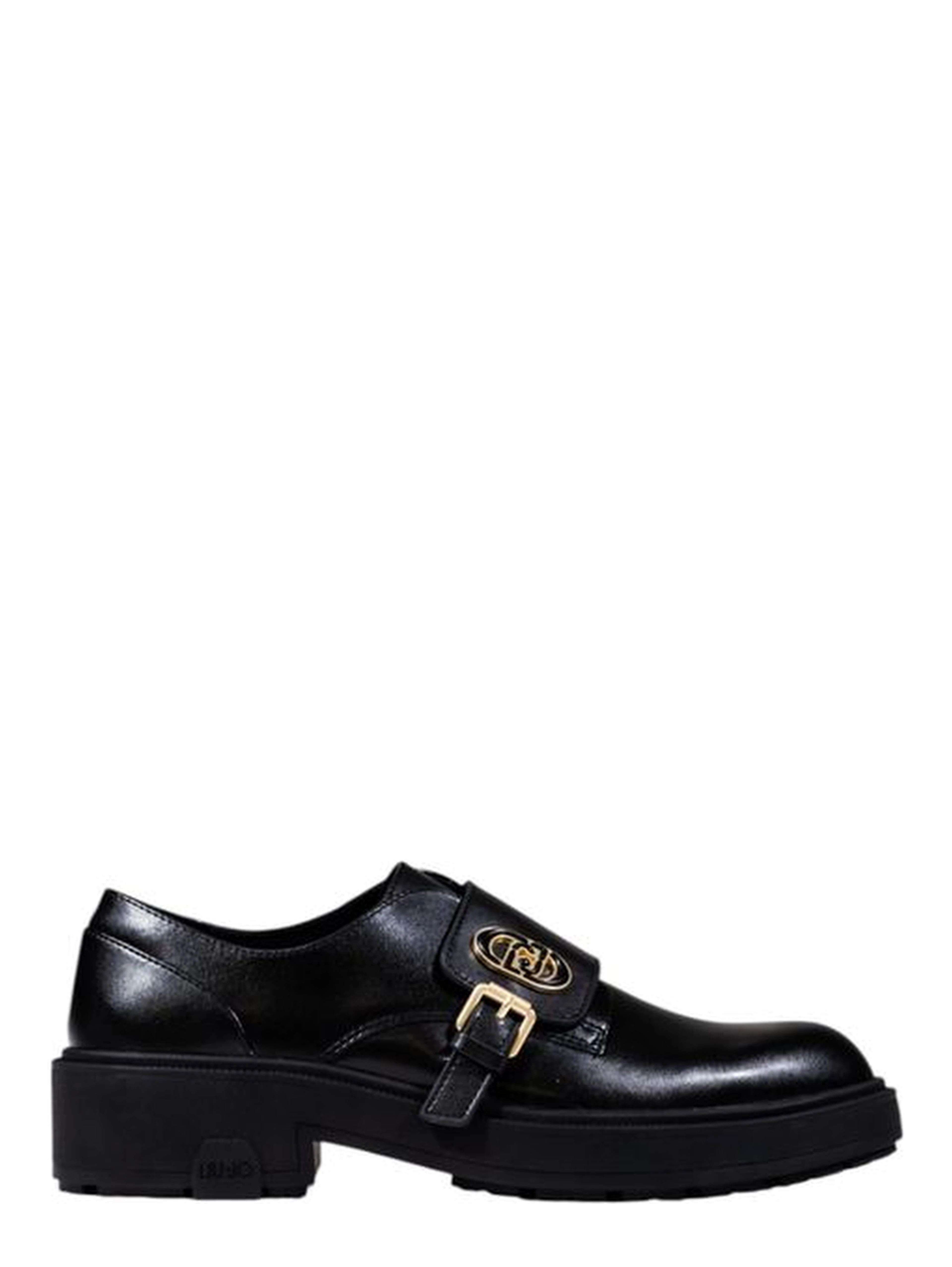Black Artificial Leather Platform Pumps