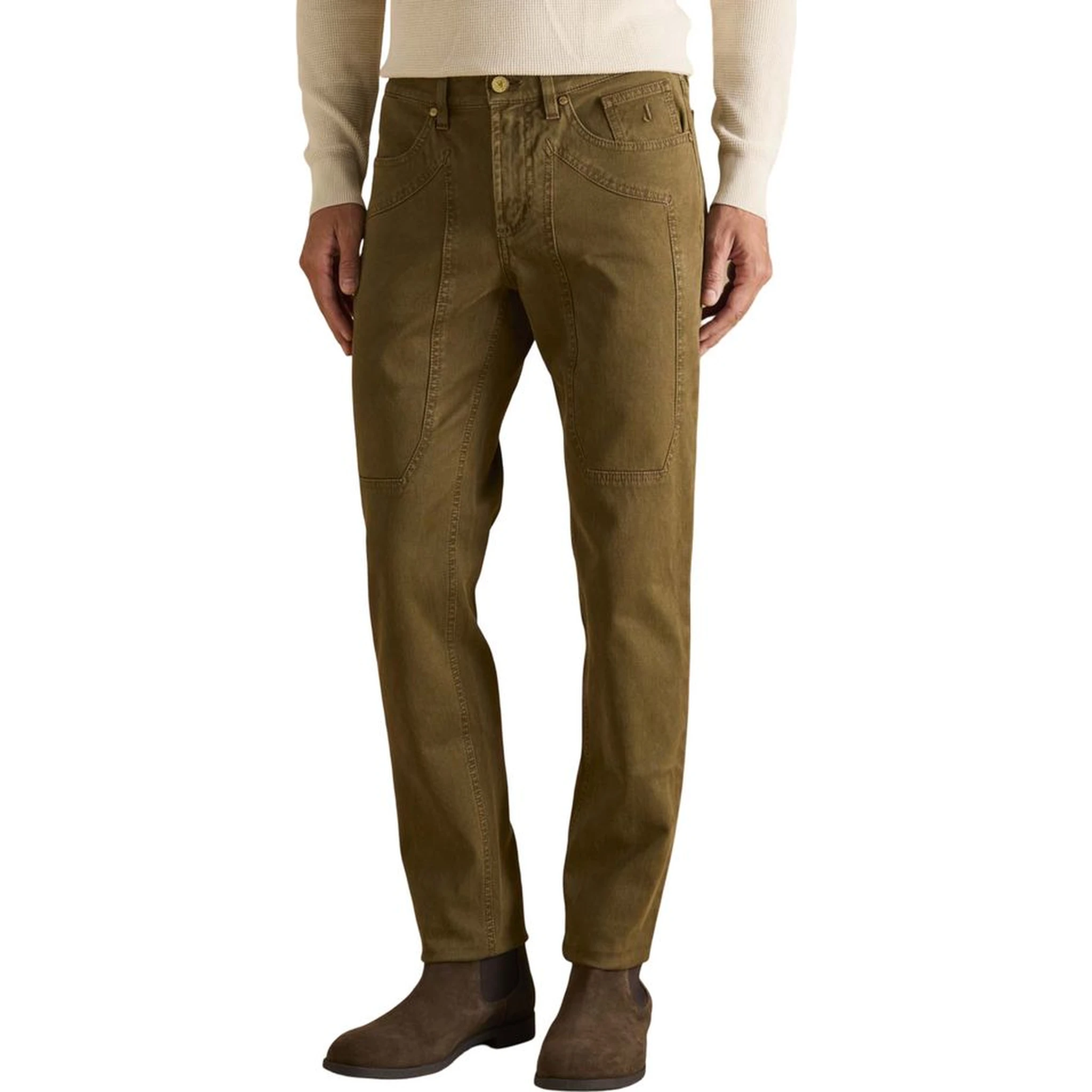 Brown Cotton Skinny Jeans