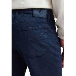 Blue Cotton Skinny Pants