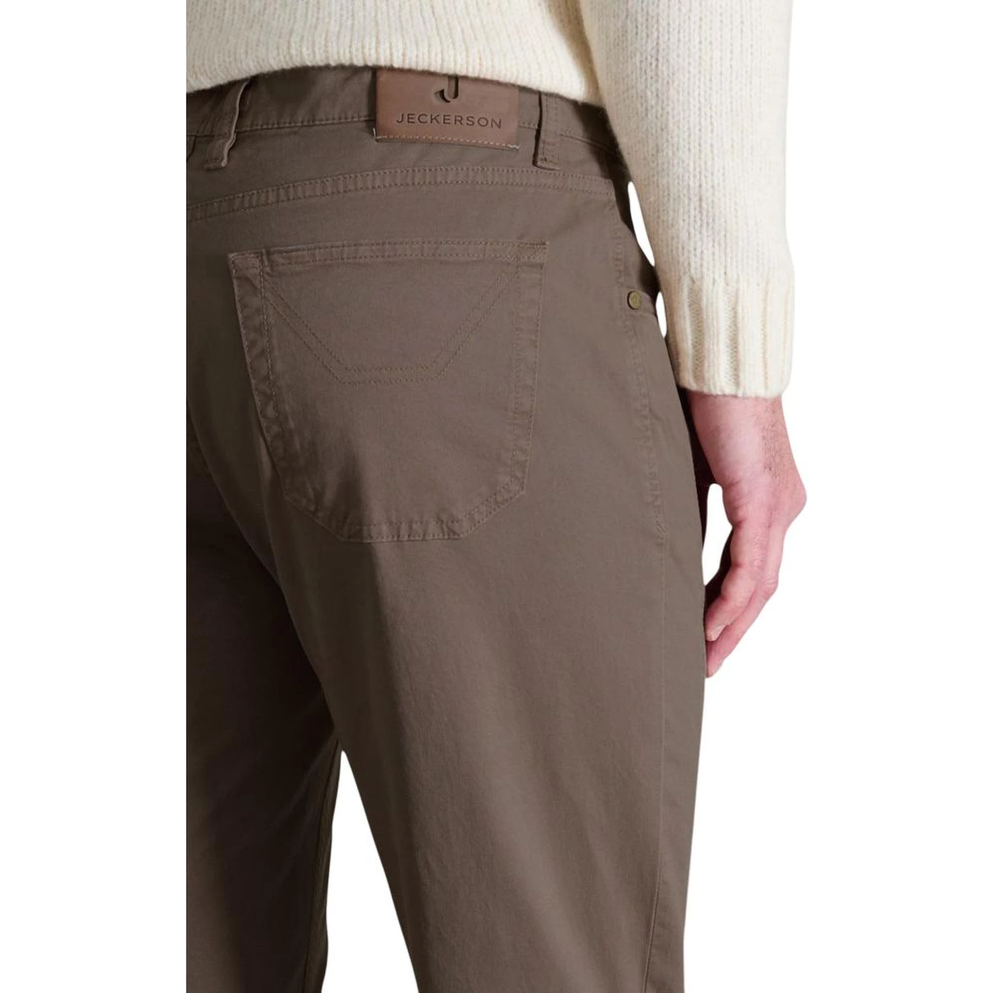 Brown Cotton Skinny Pants