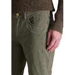 Green Cotton Skinny Pants
