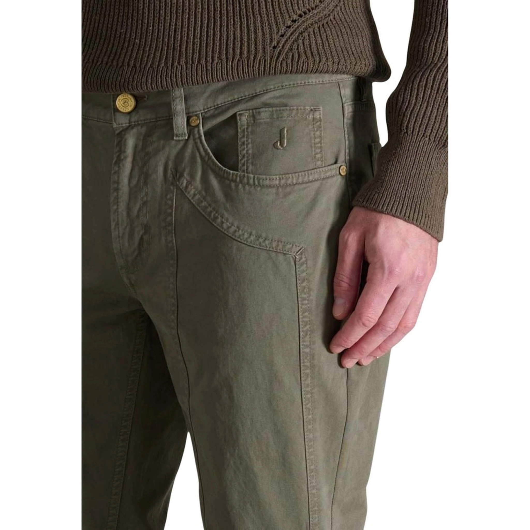 Green Cotton Skinny Pants