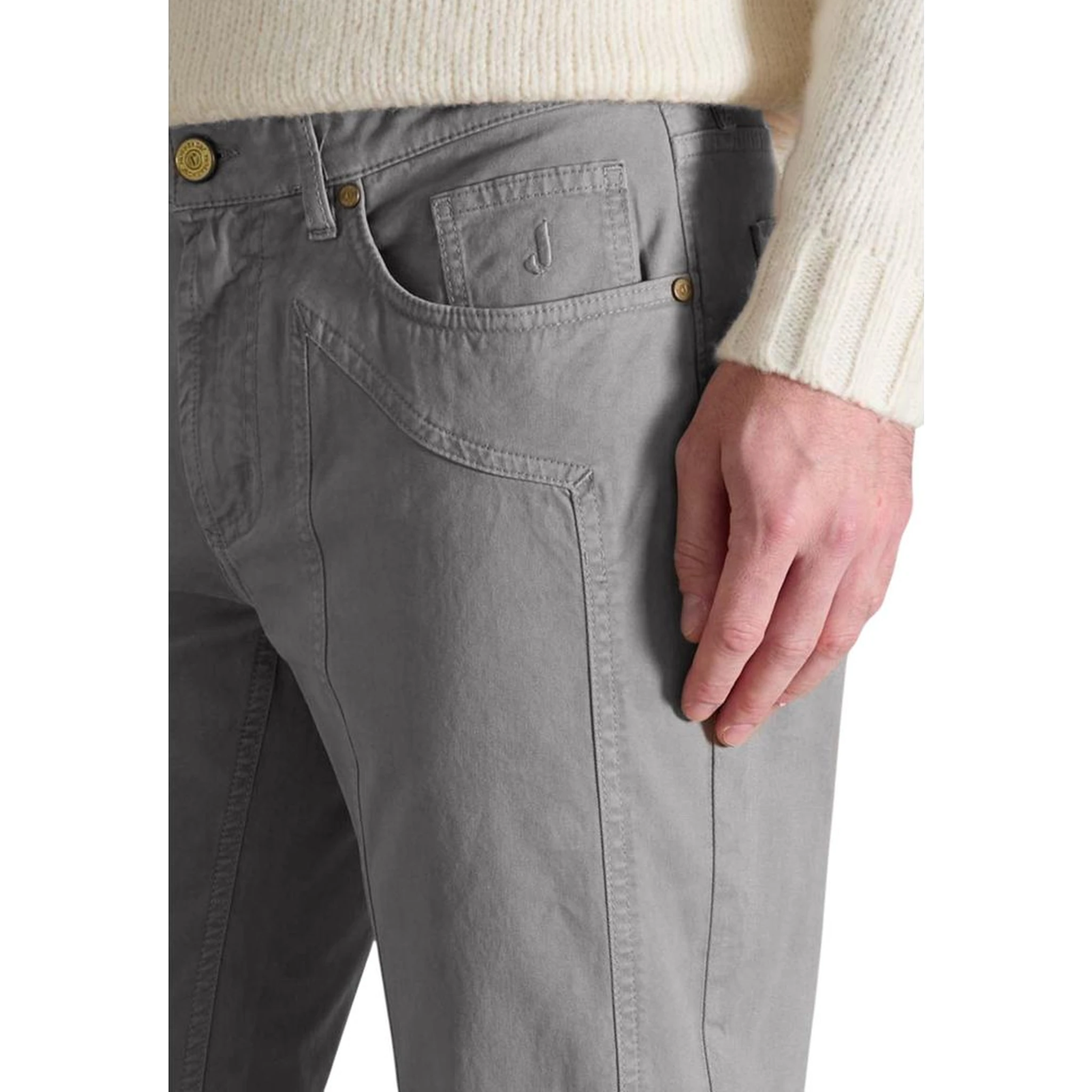 Gray Cotton Skinny Pants