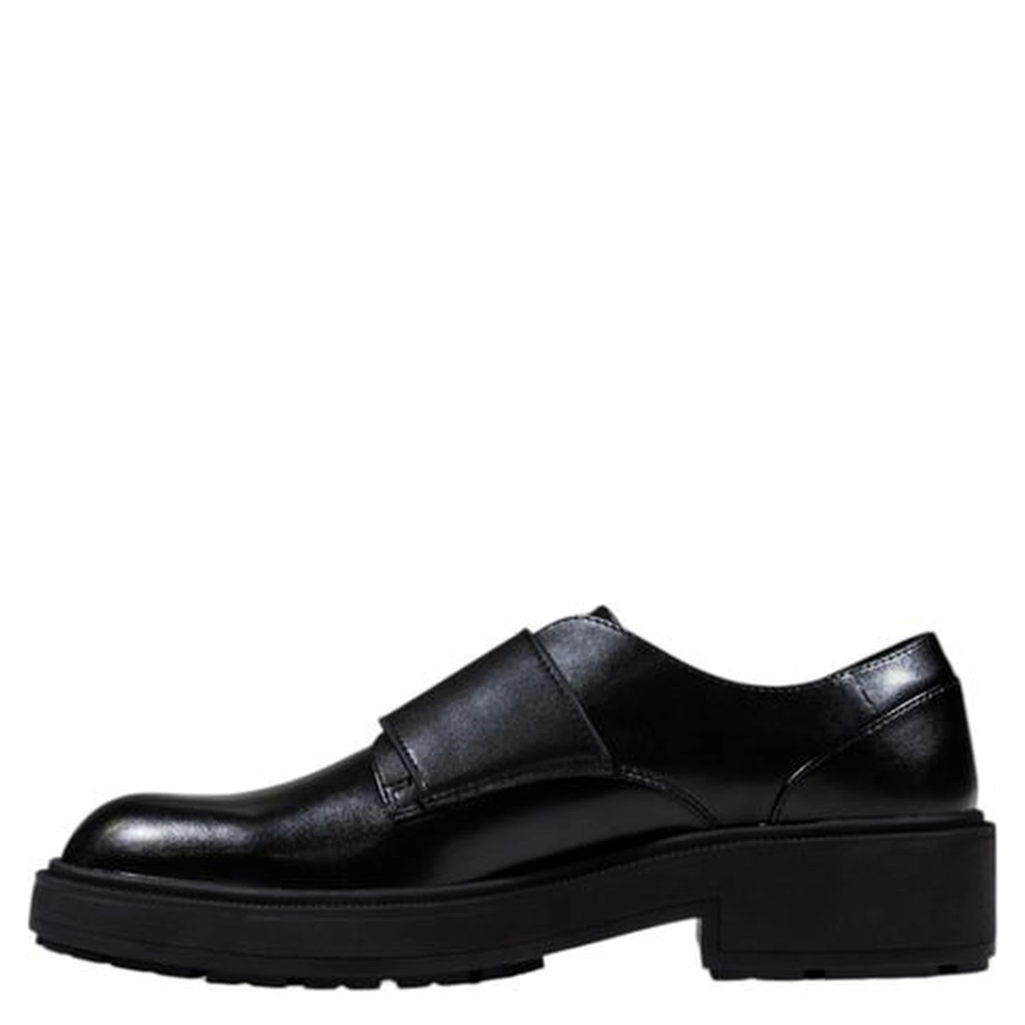 Black Artificial Leather Platform Pumps