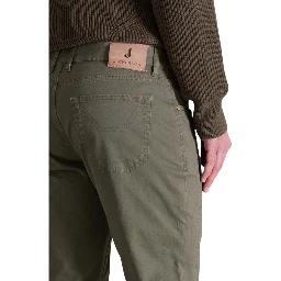 Green Cotton Skinny Pants