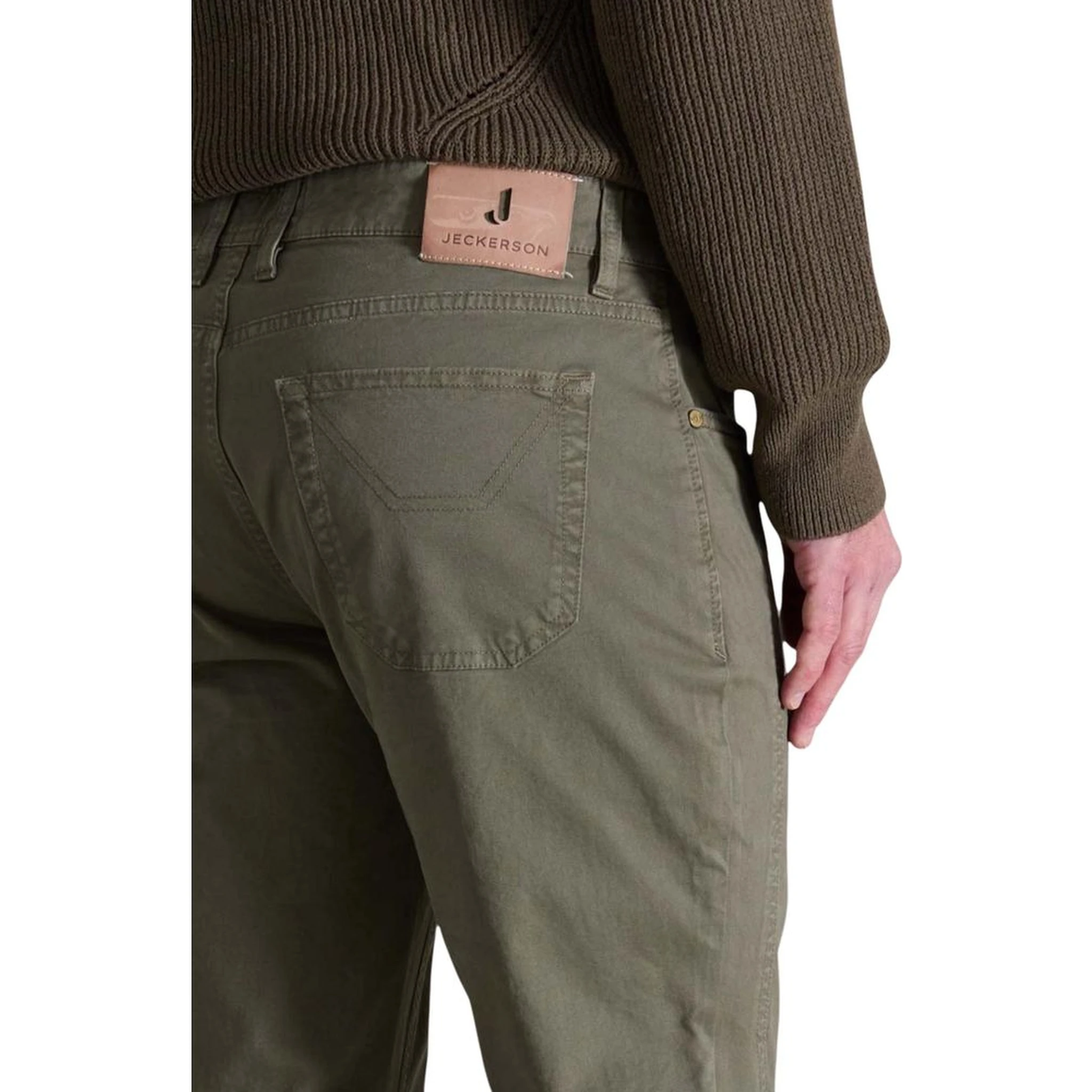 Green Cotton Skinny Pants