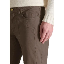 Brown Cotton Skinny Pants
