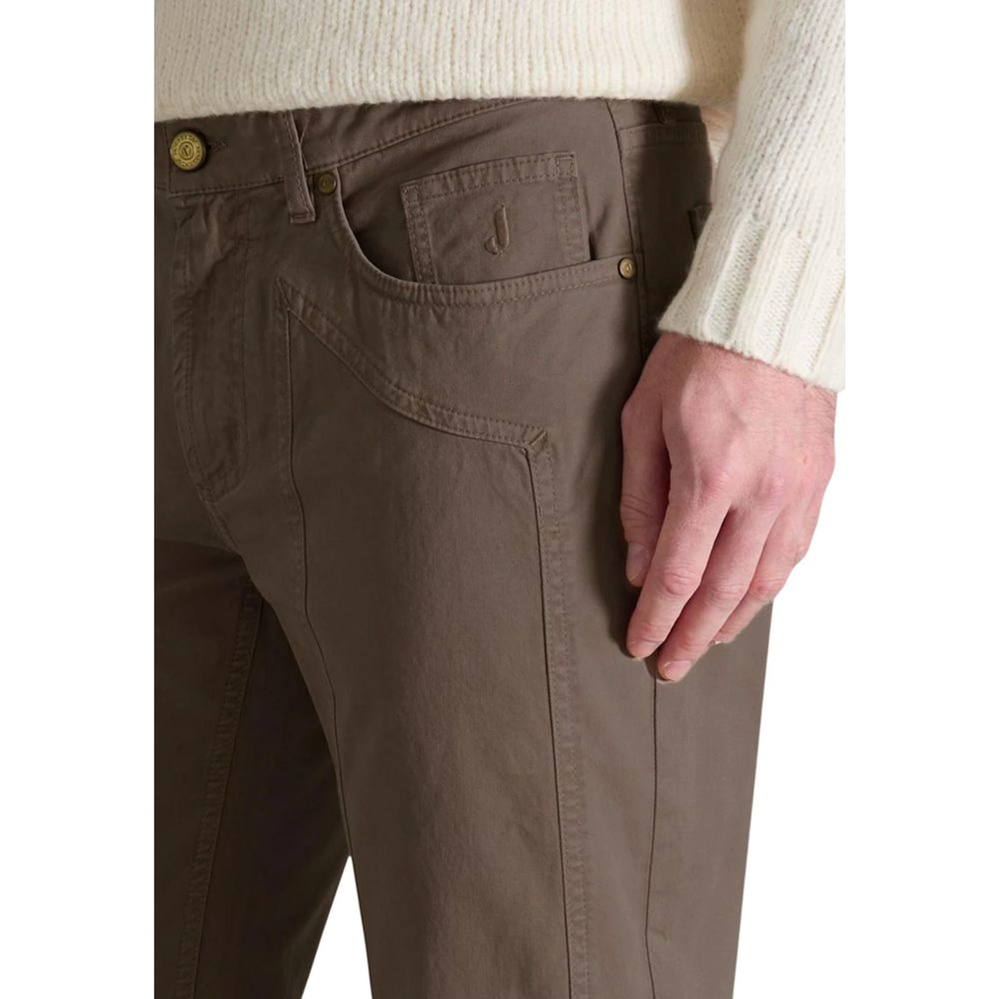 Brown Cotton Skinny Pants