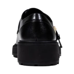 Black Artificial Leather Platform Pumps