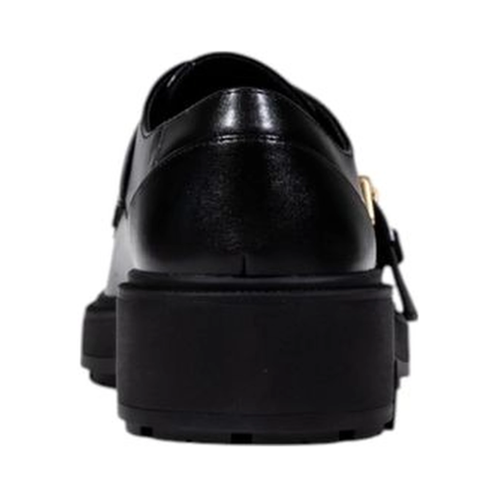 Black Artificial Leather Platform Pumps