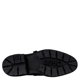 Black Artificial Leather Platform Pumps