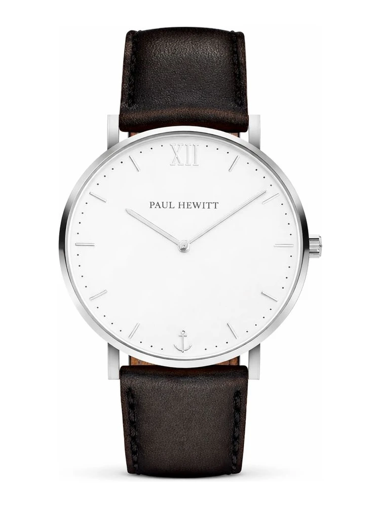 Black Leather Dress Watch