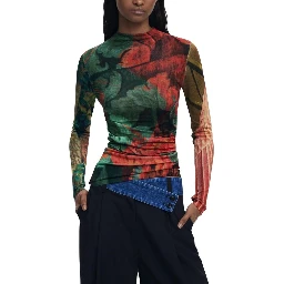 Bicolor Viscose Long Sleeve T-Shirt