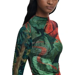 Bicolor Viscose Long Sleeve T-Shirt