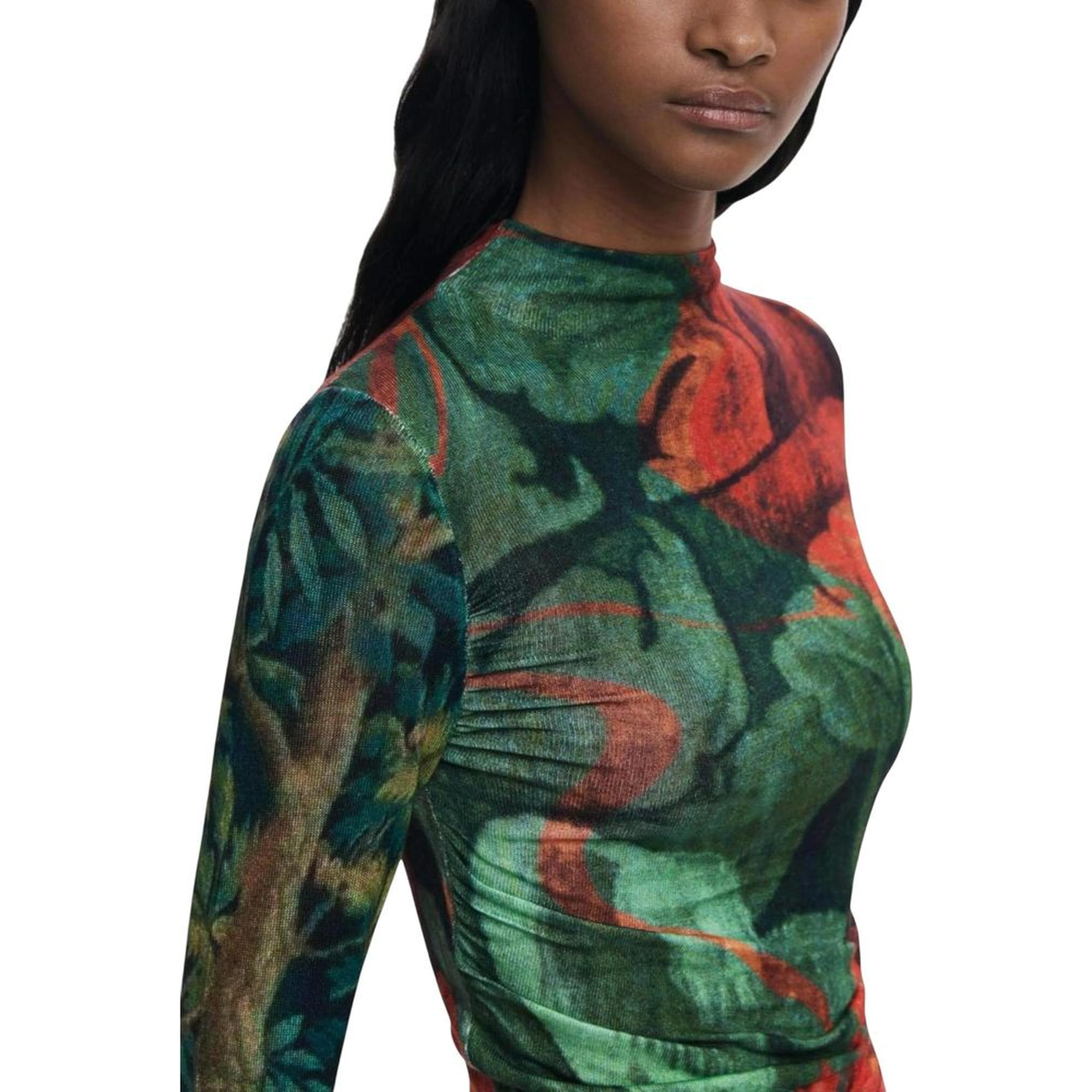 Bicolor Viscose Long Sleeve T-Shirt