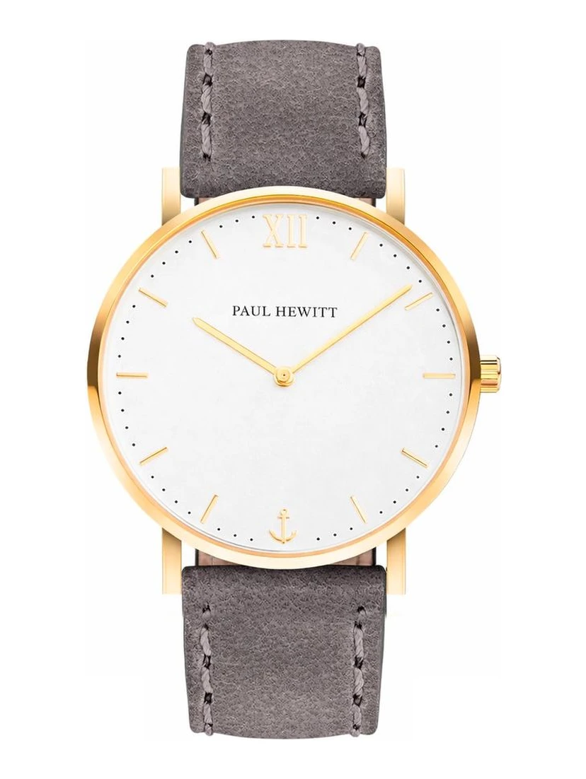Gray Leather Dress Watch