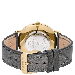 Gray Leather Dress Watch