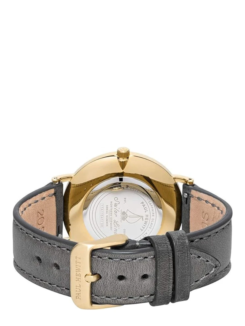 Gray Leather Dress Watch