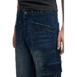 Blue Cotton Boyfriend Jeans