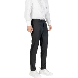 Black Polyester Skinny Pants