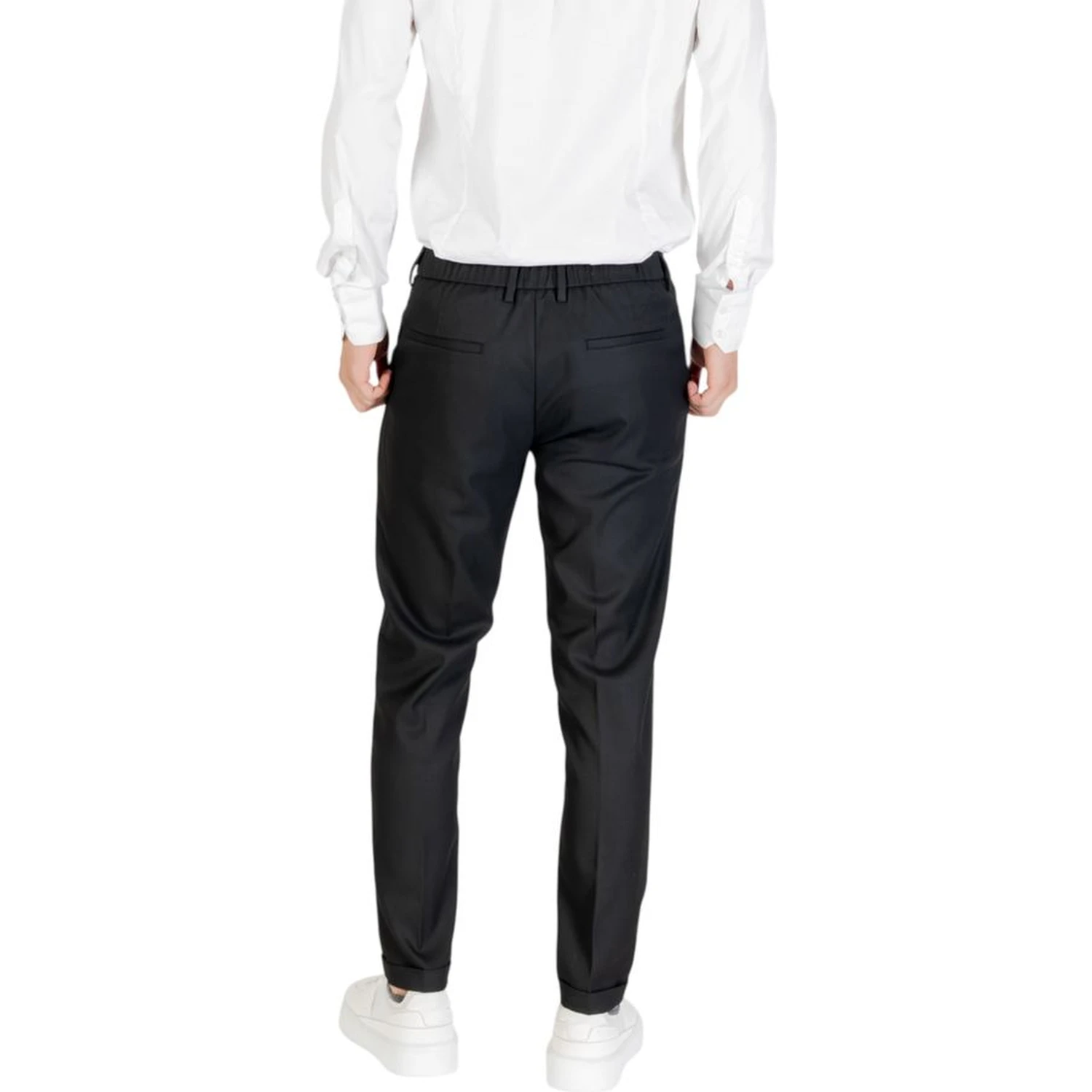 Black Polyester Skinny Pants