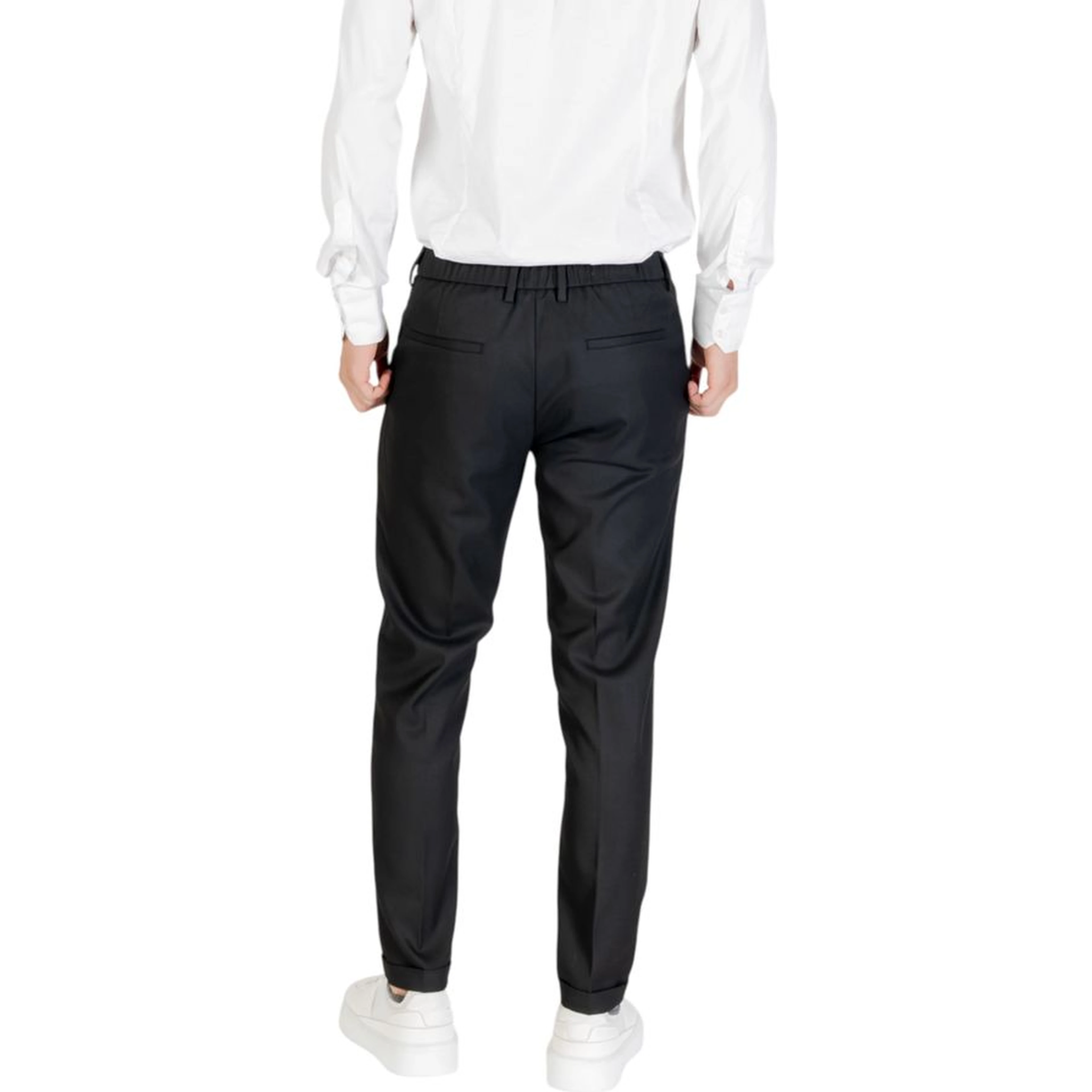 Black Polyester Skinny Pants