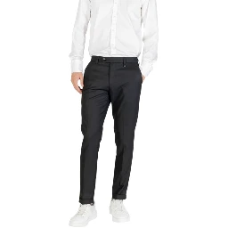 Black Polyester Skinny Pants