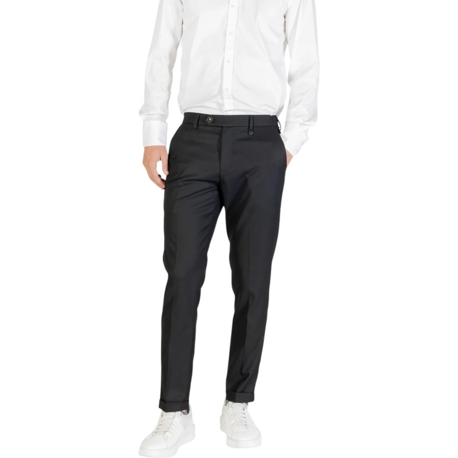 Black Polyester Skinny Pants