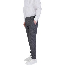 Gray Polyester Skinny Pants