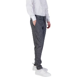 Gray Polyester Skinny Pants