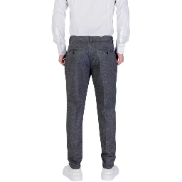 Gray Polyester Skinny Pants